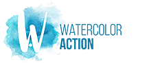 watercolor action logo